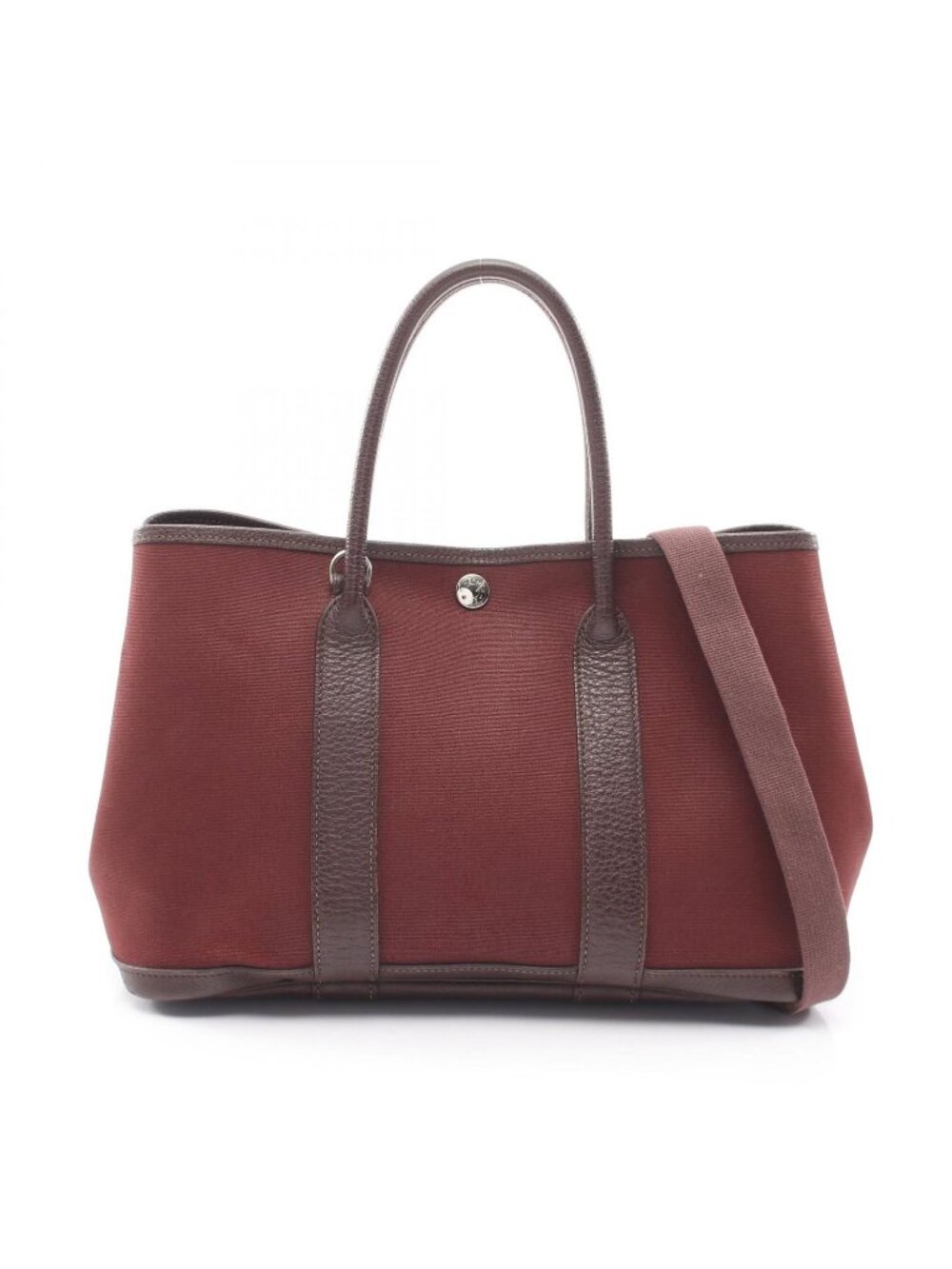 Hermes Tote Garden Party TPM 2-Way Havana Canvas Leather